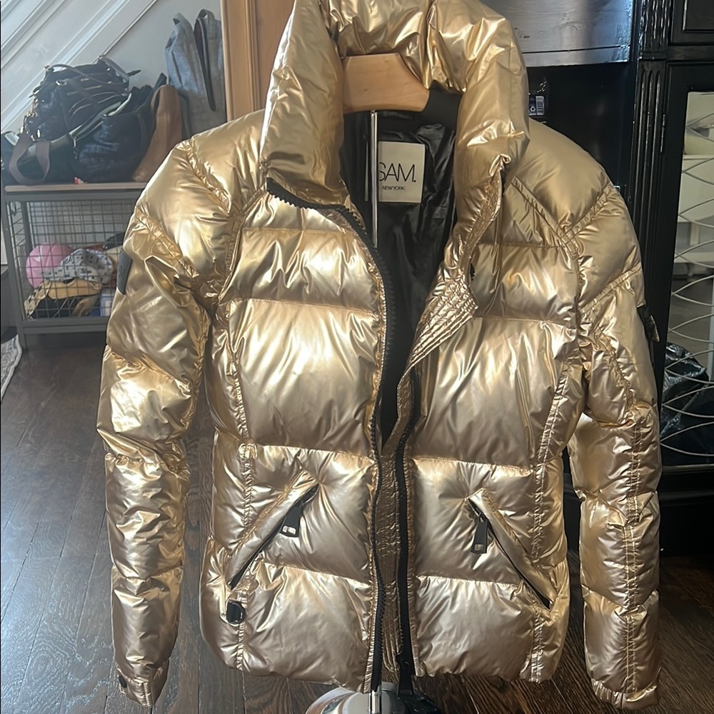 SAM. Women's Gold Puffer Jacket
